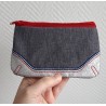 Petite trousse gris rouge