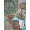 Doudou lapin Sacha beige et vert pomme