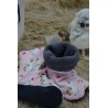 Chaussons bottes rose intérieur gris