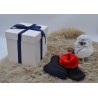 Chaussons bottes noir pailleté intérieur rouge