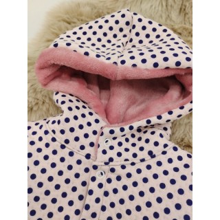 Gilet sans manches rose à pois1