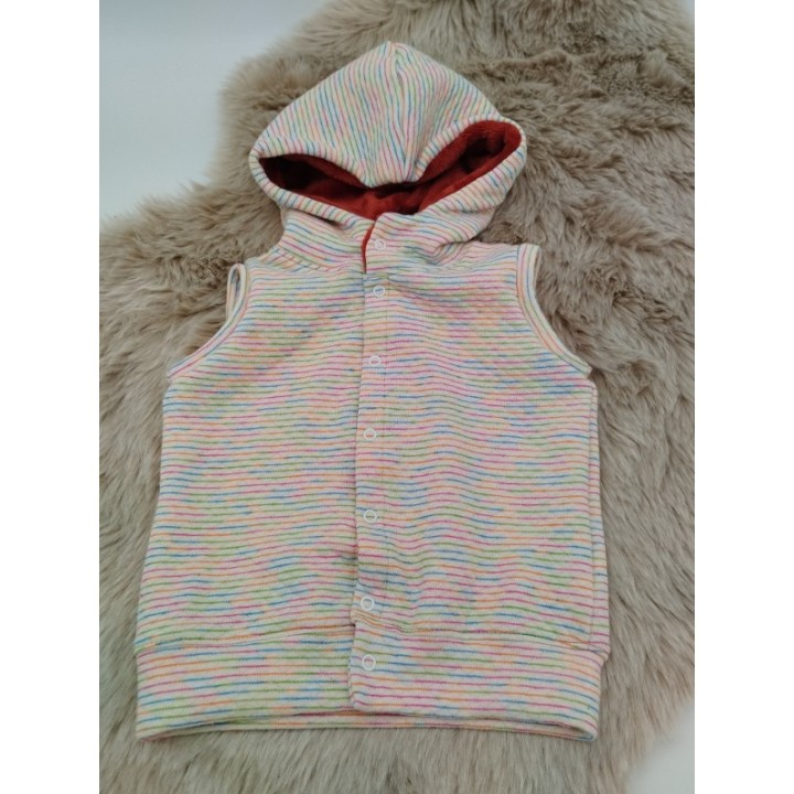 Gilet sans manches rayé multicouleur