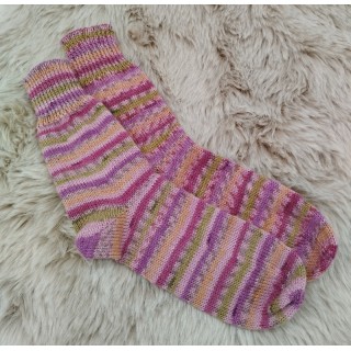 Chaussettes en laine jacquard vieux rose