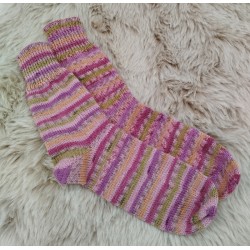 Chaussettes en laine jacquard vieux rose