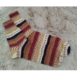Chaussettes en laine jacquard marron