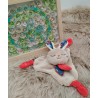 Mini doudou beige et corail