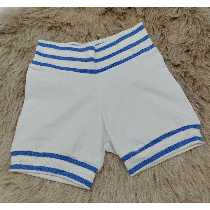 Short en jersey blanc et bleu