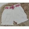 Short double gaze blanc et liberty rouge