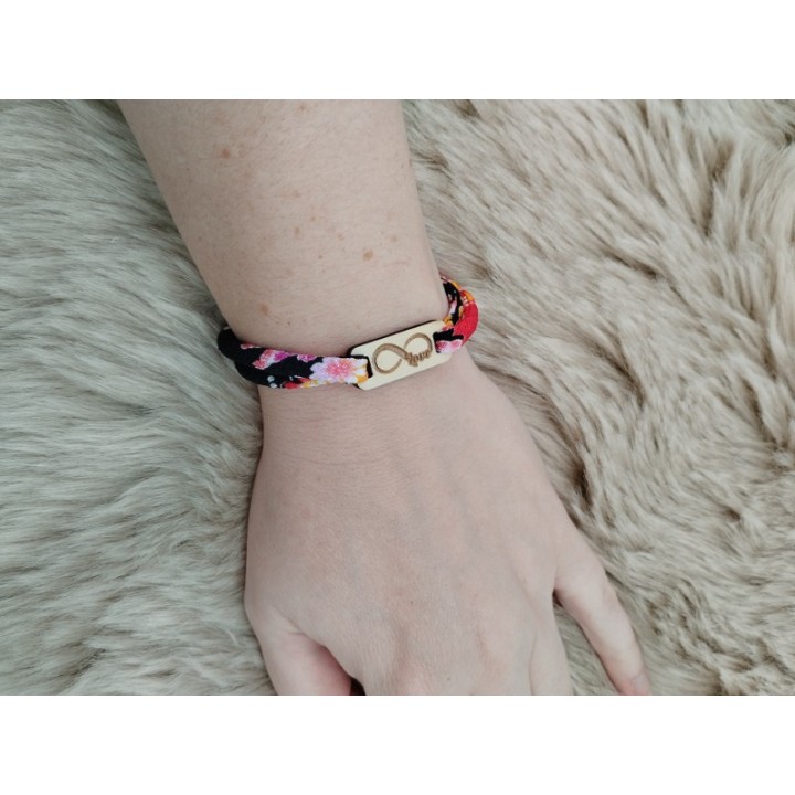 Bracelet tissus et plaque rectangle