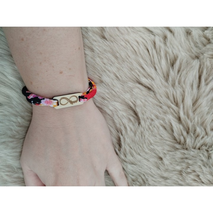 Bracelet tissus et plaque rectangle