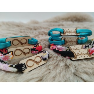 Bracelet tissus et plaque rectangle