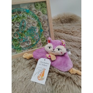 Mini doudou renard parme nude