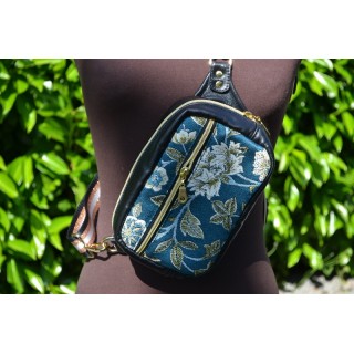 Sacoche rayna jacquard emeraude