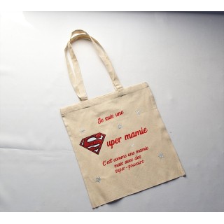 Tote bag anse courte Super Mamie