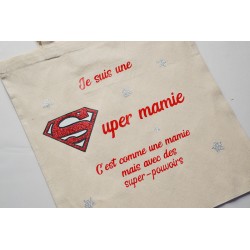 Tote bag anse courte Super Mamie