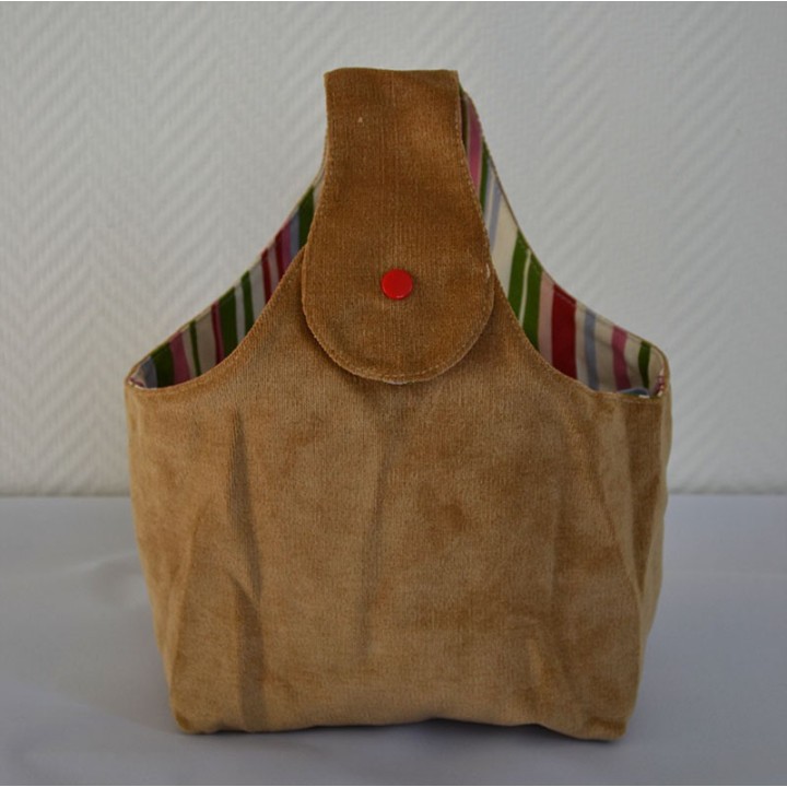 Fourre-tout à pressions beige