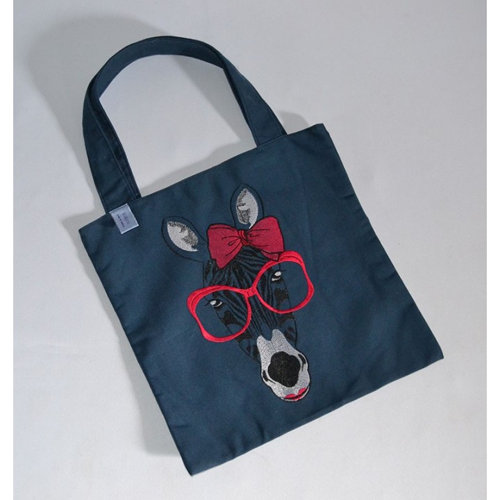 Tote bag doublé motif zèbre
