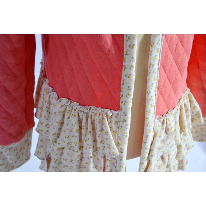 Gilet cardigan matelassé saumon