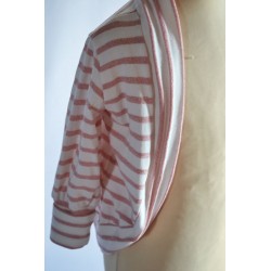 Gilet cercle rayures rose