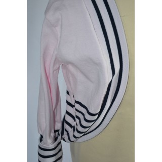 Gilet cercle rose rayures marine