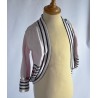 Gilet cercle rose rayures marine