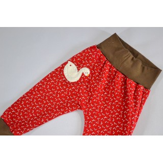 Pantalon sarouel fleurs rouges Swan