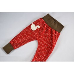 Pantalon sarouel fleurs rouges Swan