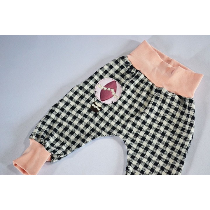 Pantalon sarouel pied de poules montgolfière