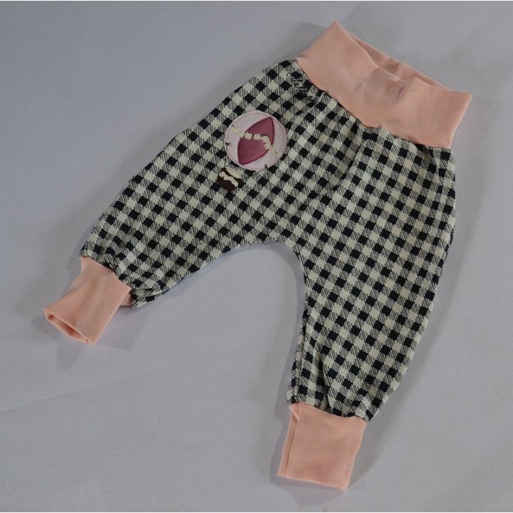 Pantalon sarouel pied de poules montgolfière