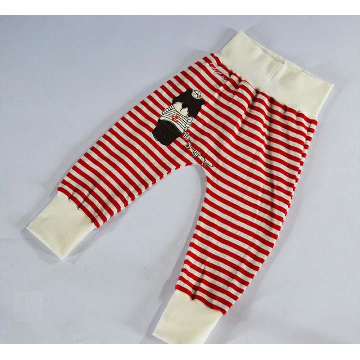 Pantalon sarouel marinière rouge