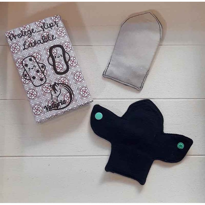 Protège slip lavable "Ailettes" gris
