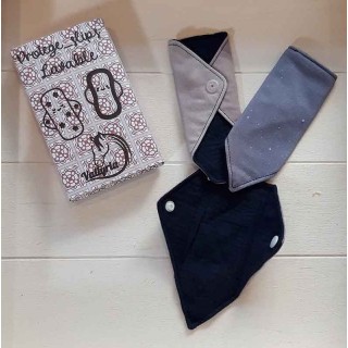 Protège slip lavable "petit diamand" gris