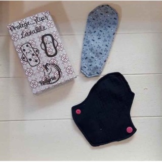 Protège slip lavable "écusson" fleurs