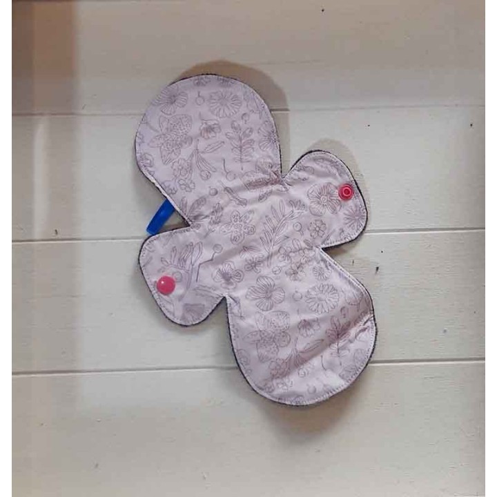 Serviette hygiénique lavable rose metallique