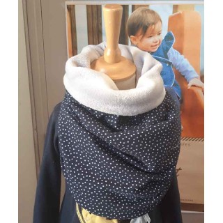 Snood long à pois douillette gris