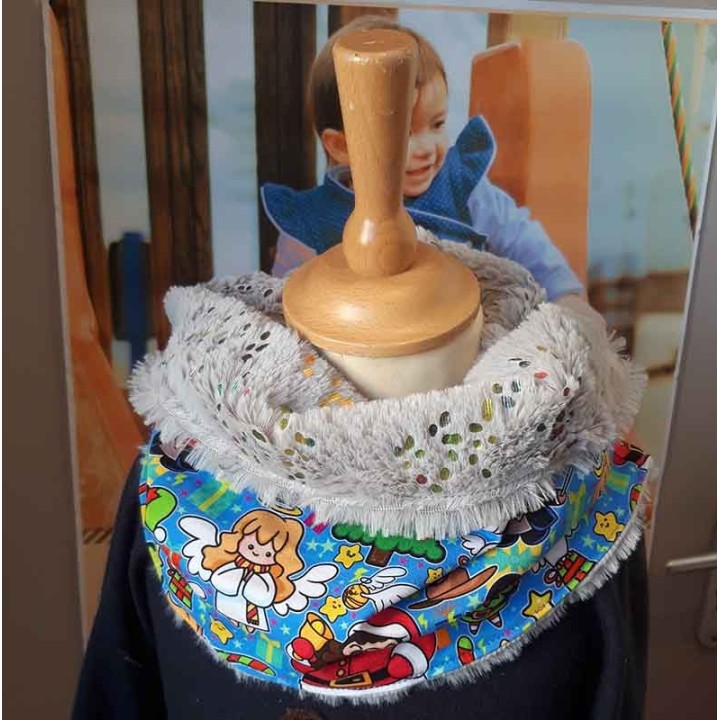 Snood douillette confettis gris adulte