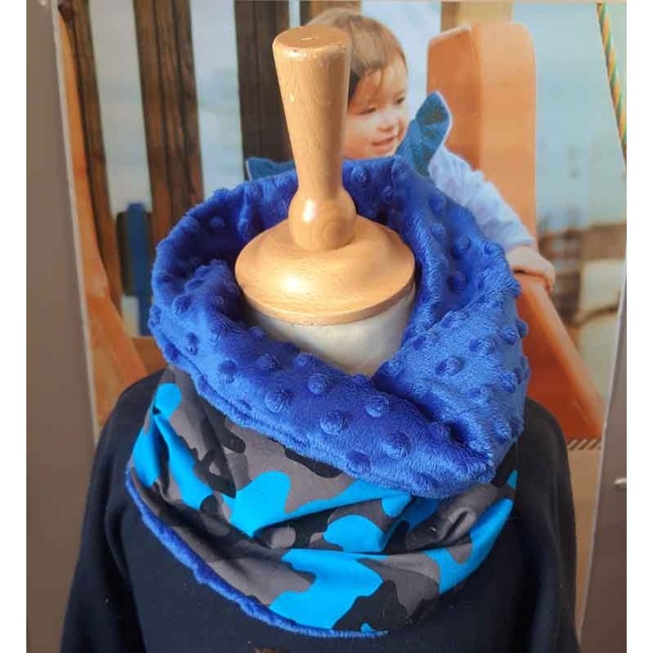 Snood douillette bleu roi camo adulte