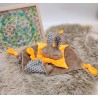 Doudou lapin Sacha beige et orange