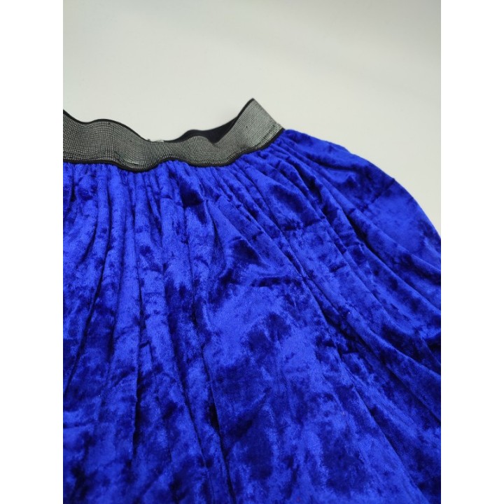 Jupe velours bleu roi