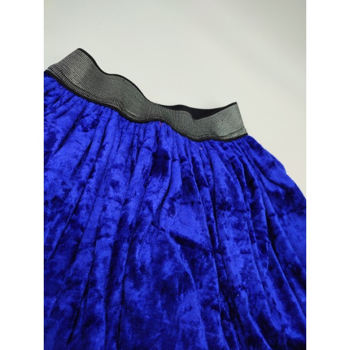 Jupe velours bleu roi